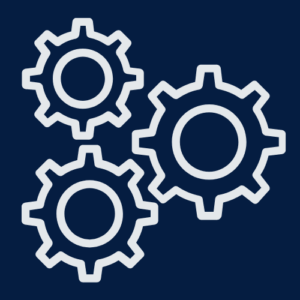 an icon showing three cogs