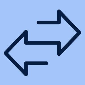 two arrows pointing in opposite directions