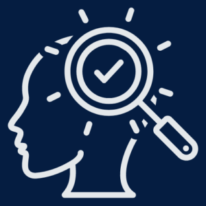 a magnifying glass over a persons brain